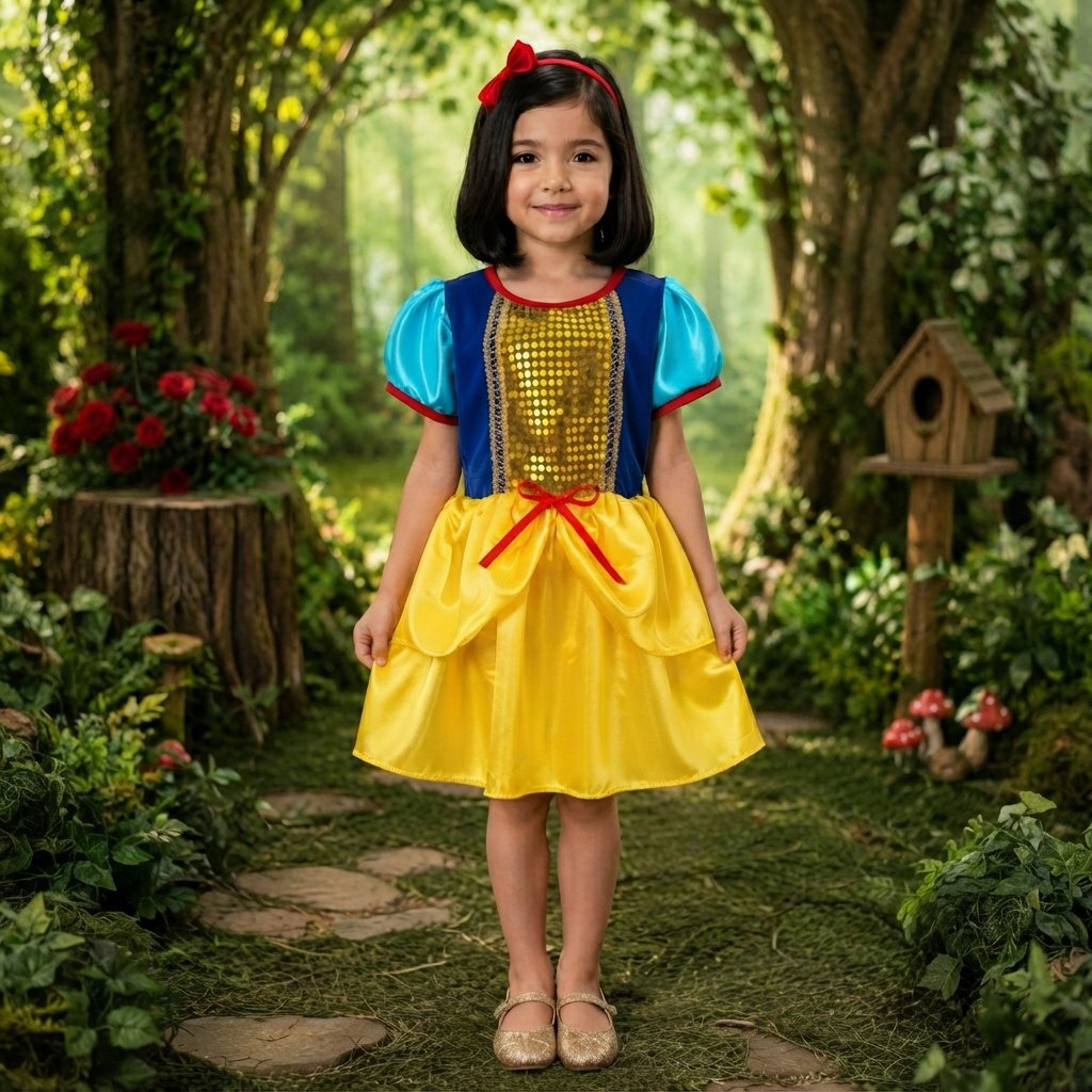 Fantasia Infantil Princesa Branca de Neve