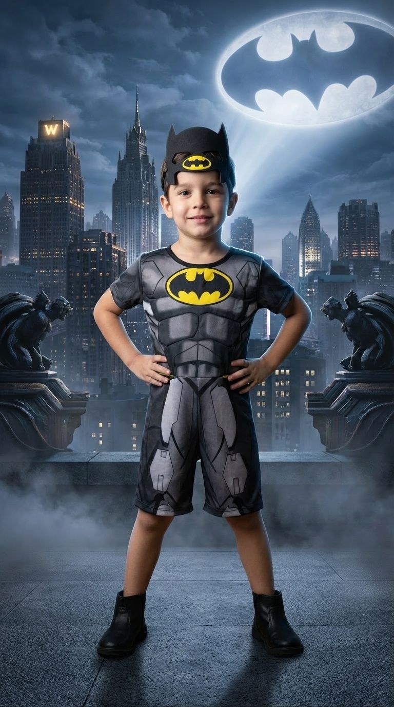Fantasia Infantil Herói Morcego Noturno