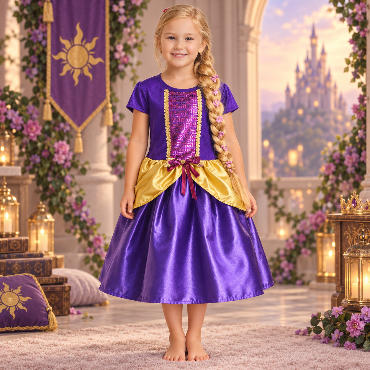 Fantasia Infantil Princesa Rapunzel