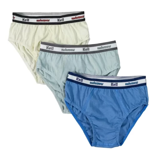Kit 3 Cuecas Slip Infantil 04 a 10 Anos: Cores Sortidas